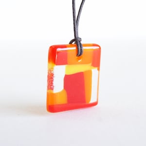 Abstract Wearable Art Jewelry - Selection of Colorful One-of-a-Kind Pendant Necklaces, Handmade Kiln-Fired Glass.