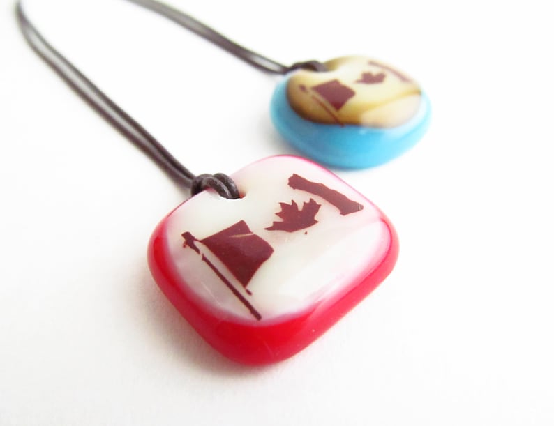 Canadian Flag Necklace / Pendant Necklace Canada / Canada Love Etsy