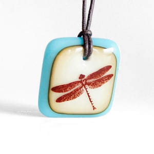 Dragonfly Necklace, dragonfly jewelry, gift for niece, big sister gift, dragonfly wings, dragon fly Caramel / Aqua