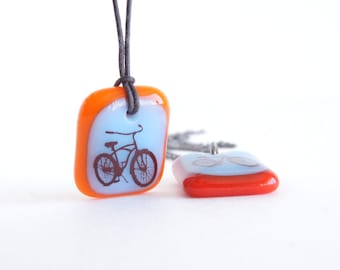 Bicycle Necklace, beach cruiser bicycle pendant necklace, city bike street urban ride, cycling necklace, bike lover gift