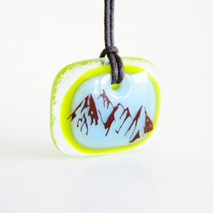 Mountain necklace, snowy mountains, landscape jewelry, nature lover gift, mountain range, mountain pendant, outdoors adventure lover gift