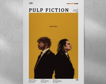 Pulp Fiction Movie Poster, Pulp Fiction Wall Decor,Pulp Fiction Poster Print, Vintage Retro Art Print