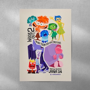 Inside Out 2 Movie Poster, Inside Out 2 Wall Decor, Inside Out 2 Poster Print, Vintage Retro Art Print