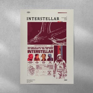 Interstellar Movie Poster, Interstellar Wall Decor, Interstellar Poster Print, Interstellar High Quality Poster, Vintage Retro Art Print