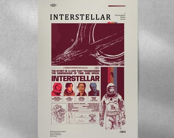 Interstellar Film Poster, Interstellar Wanddekor, Interstellar Poster Druck, Interstellar Hochwertiges Poster, Vintage Retro Kunstdruck