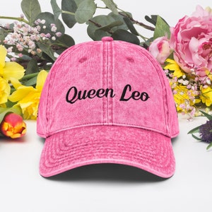 Queen Leo, Embroidered Vintage Dad Hat, Baseball Cap for Girls, Zodiac Sign Presents, Leo Gift for Her, Astrology Fashion , Lion Hat