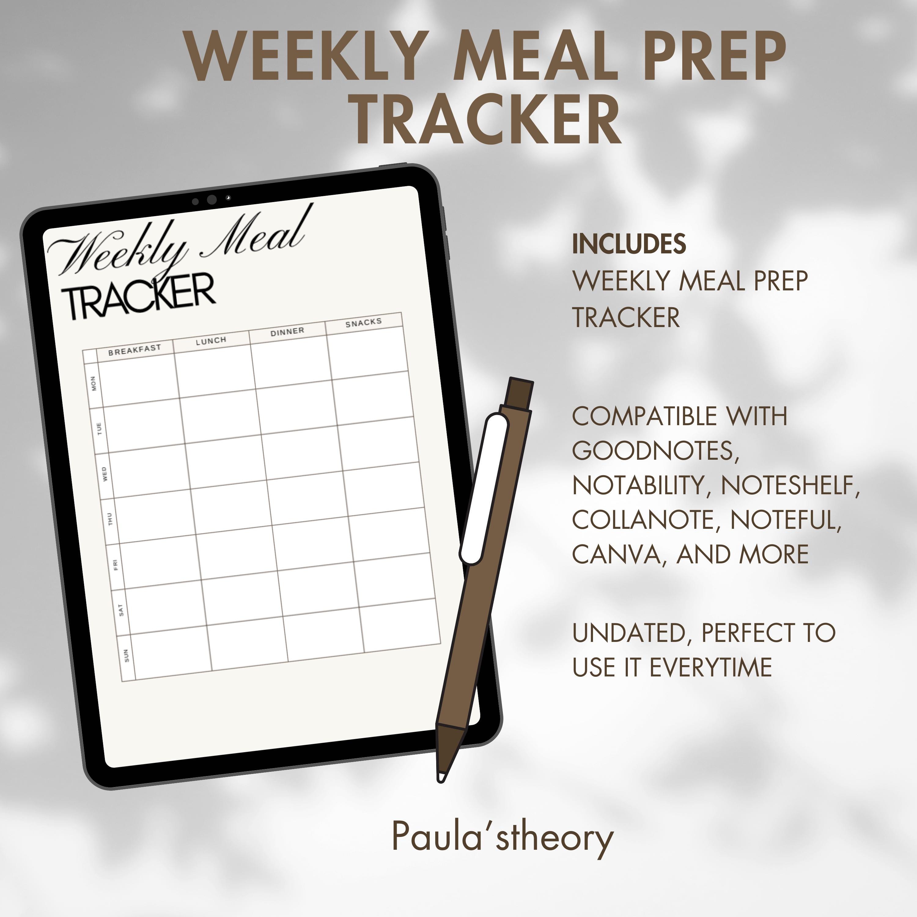Minimalist Weekly Meal Planner Printable PDF, Grocery List & Meal Prep ...
