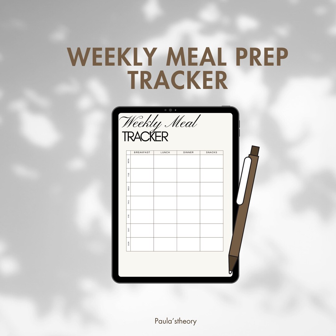 Minimalist Weekly Meal Planner Printable PDF, Grocery List & Meal Prep ...