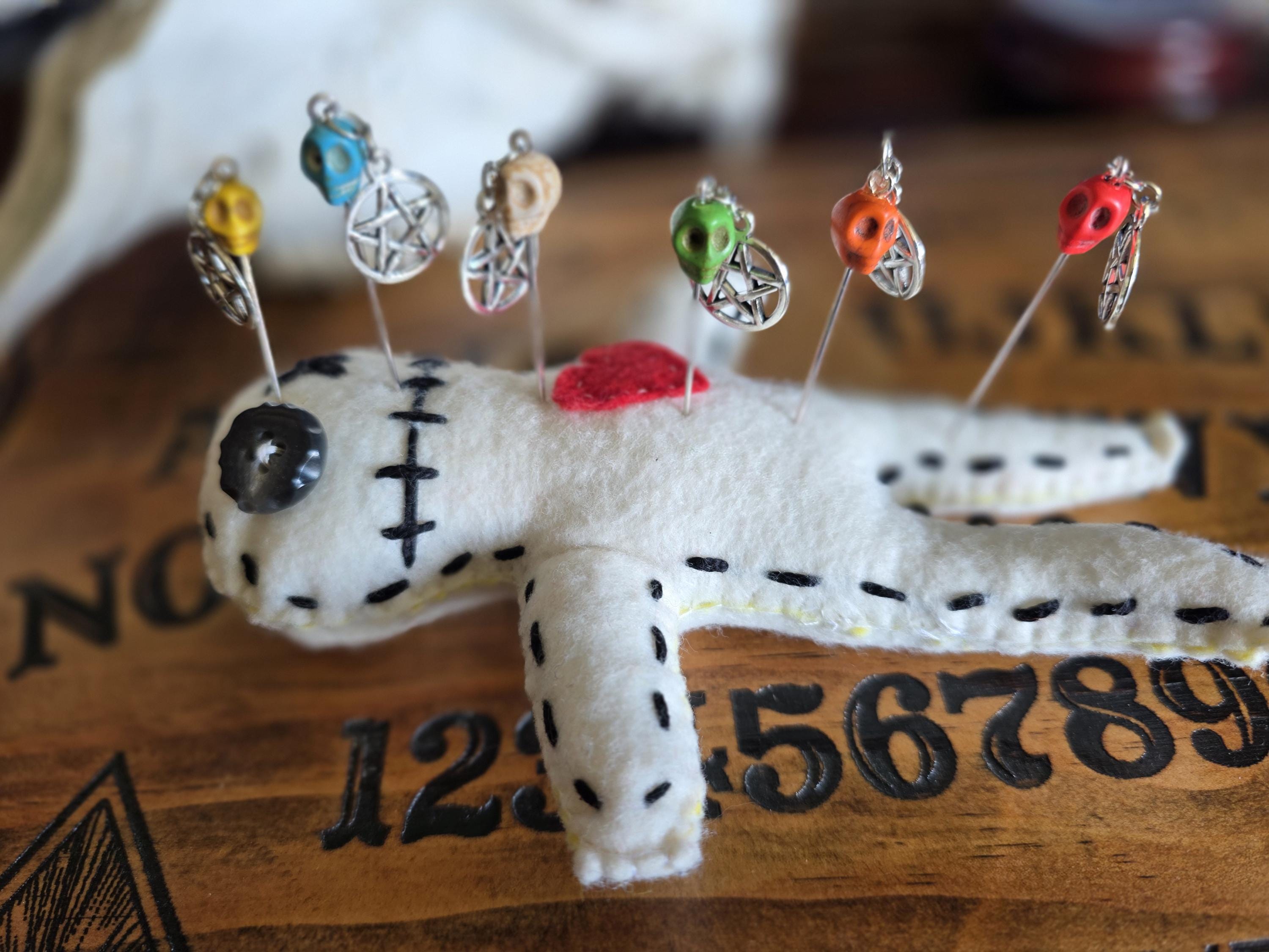 Petite 2 Inch Victorian Gothic Voodoo Pins - 4 Pack Assorted Colors For Dolls & Crafts