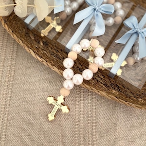 Personalized Baptism Rosary Favors, Baptism Favors for Boy and Girl, Mi Bautizo, Religious Gifts, Baptism Rosary Beads, Bautizo Recuerdos