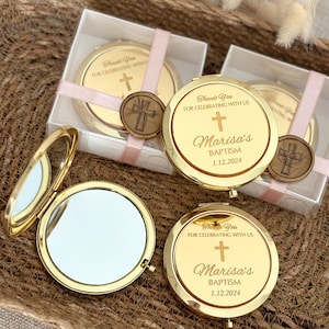 Espejo Compacto de Bautismo Personalizado, Regalos de Bautizo, Regalos de Primera Comunión, Mi Bautizo, Regalos de Bautismo, Regalos de Bautismo para Niña y Niño