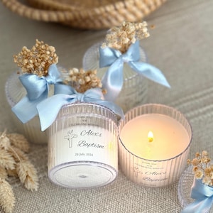 Personalized Baptism Candle Favors for Boy, Christening Candle, First Communion Favors, Mi Bautizo, Baptism Gift, Christening Favors