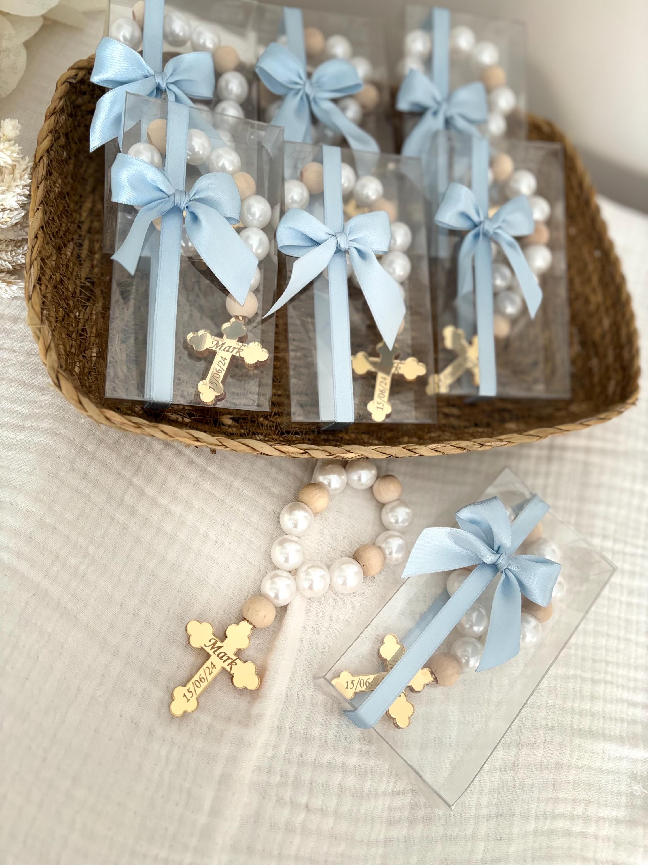 Personalized Baptism Rosary Favors, Baptism Favors for Boy and Girl, Mi Bautizo, Religious Gifts, Baptism Rosary Beads, Bautizo Recuerdos
