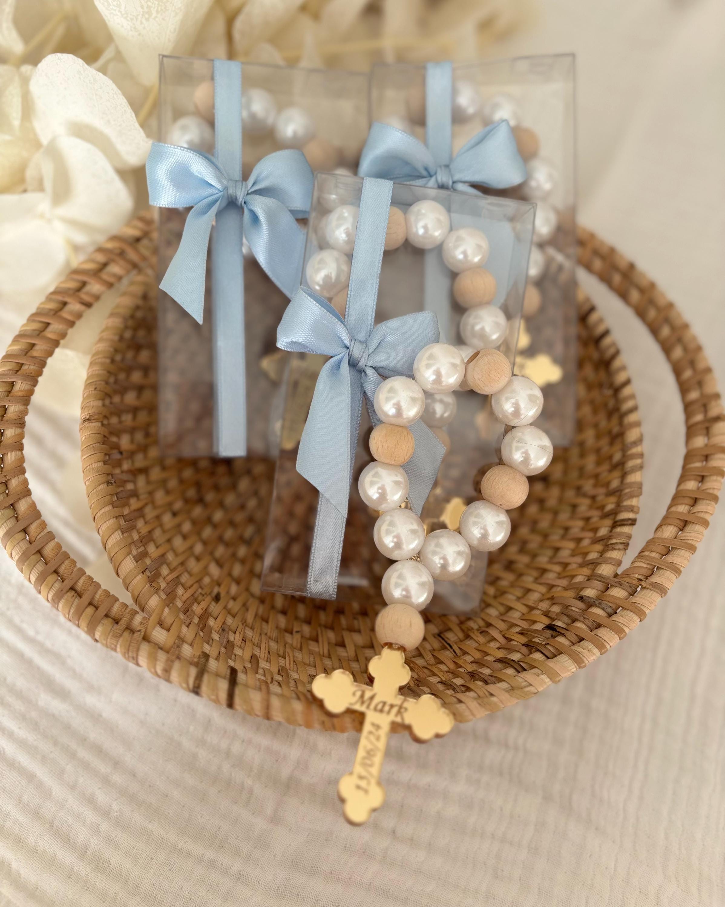 Personalized Baptism Rosary Favors, Baptism Favors for Boy and Girl, Mi Bautizo, Religious Gifts, Baptism Rosary Beads, Bautizo Recuerdos