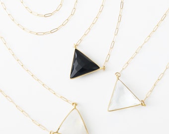 Athena Triangle Gemstone Necklace