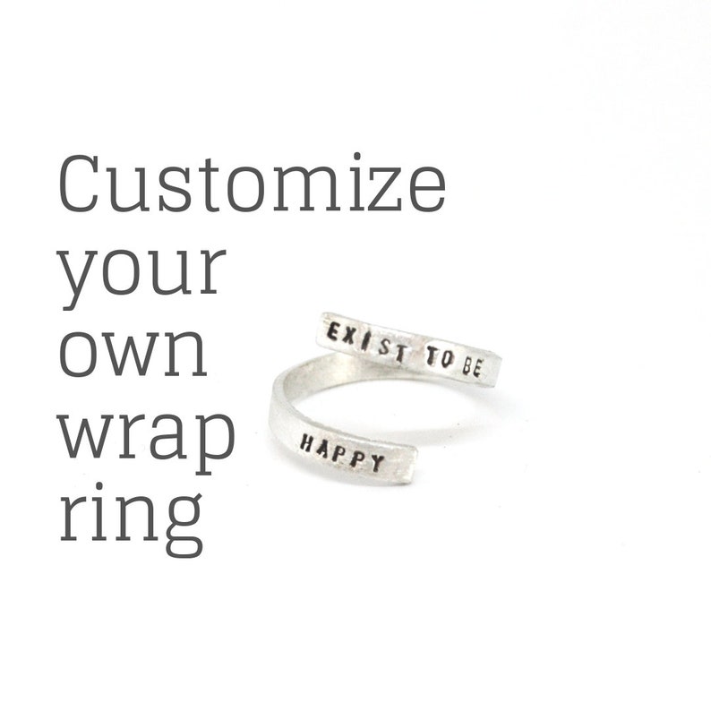 Custom Personalized Quote Wrap Ring. Sterling Silver or 14kt Etsy