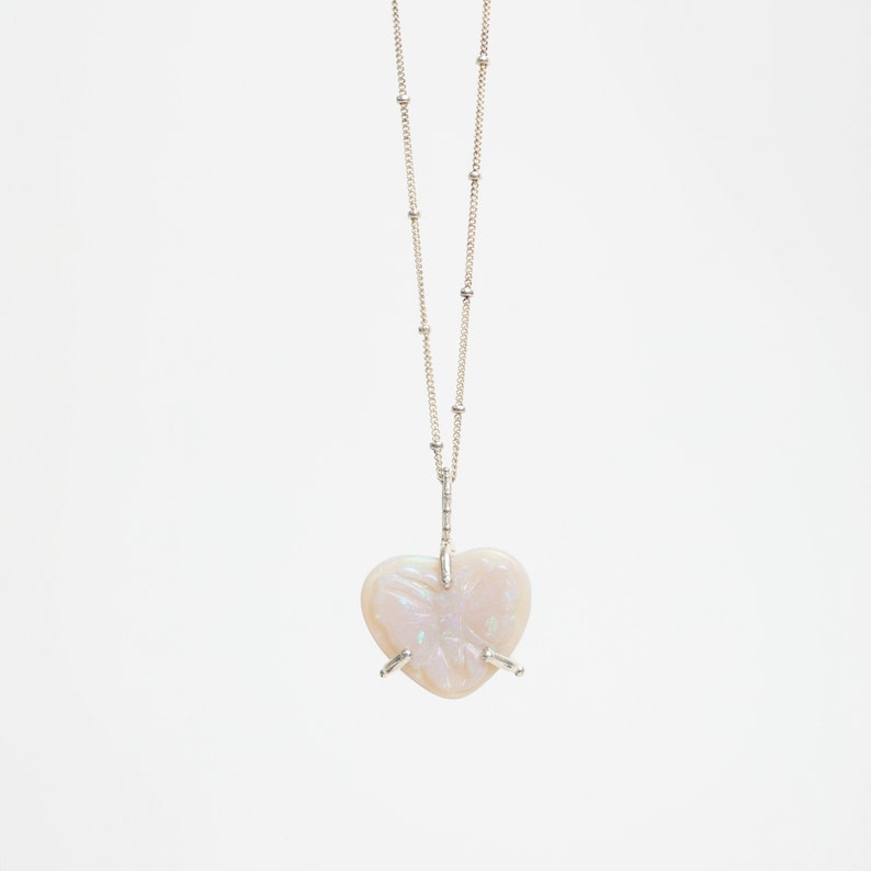 The Butterfly Opalescent Butterfly Carved heart