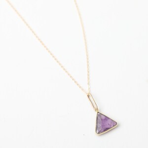 Fractal Gemstone Triangle Necklace - Chocolate and Steel