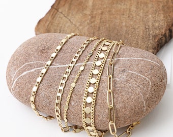 Gold Chain Layering Bracelets