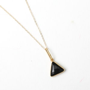 Fractal Gemstone Triangle Necklace - Chocolate and Steel