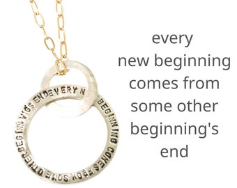 New Beginnings Message Circle Necklace