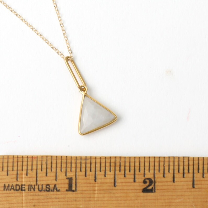 Fractal Gemstone Triangle Necklace - Chocolate and Steel