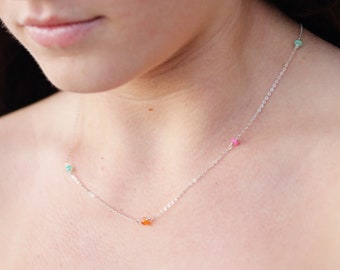 Rainbow Sprinkles Opal Necklace