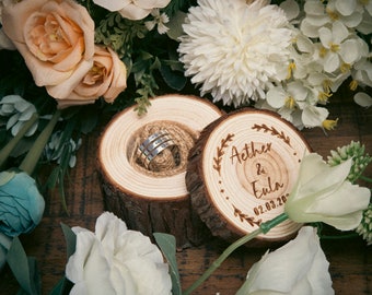 Benutzerdefinierte Ringbox | Ringträger Box | Hochzeit Ring Box | Personalisierte Verlobungsring Box | Ring Box aus Holz | Rustikale Ring Box