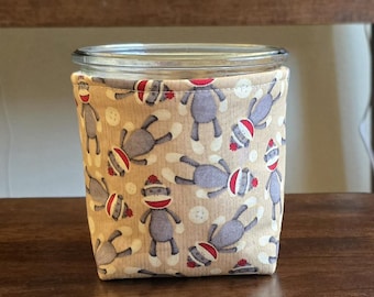 Sock Monkey Toss Up Weck Jar Cozie