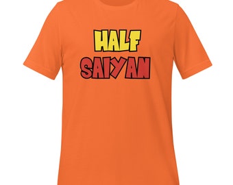 Half Saiyan Unisex t-shirt, Anime Shirt, Anime Lover, Anime Gift, Saiyan Shirt, Cosplay Shirt
