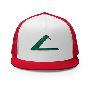Cosplay Anime Embroidered Trucker Cap, Ash Cosplay Cap,  Indigo League Hat, Pocket Monster Hat