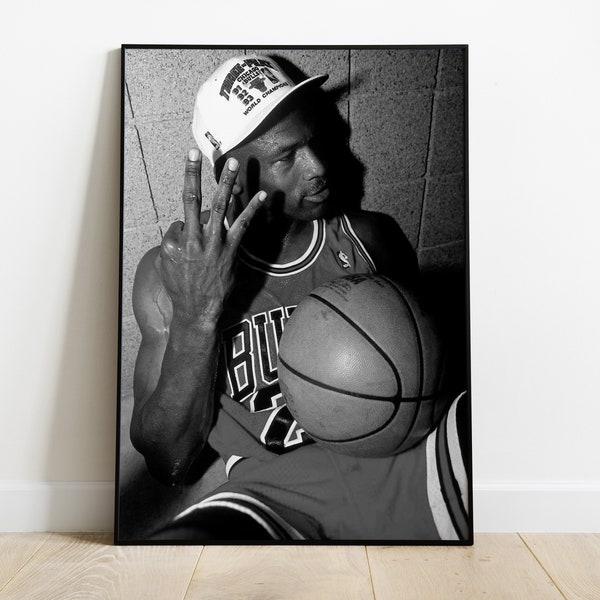 Michael Jordan Poster, Schwarzweiß Fotografie, Sport Bild, Motivation, Vintage Druck, Wohnzimmer Dekor, Fine Art, Elegante Wandkunst, Retro