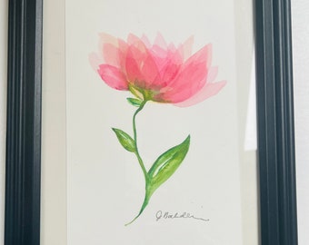 Pink Rose in watercolor