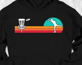 Disc Golf Retro Hoodie, Vintage Flying Disc Hoodie, Disc Golfer Hoodie, Retro Frisbee Hoodie, Golf Basket Hoodie, Frisbee Golf Player Hoodie