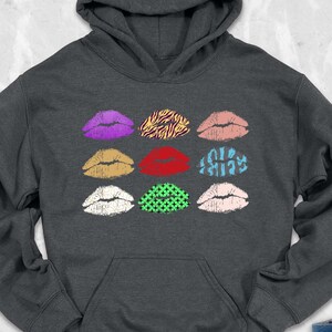 Unique Lips Hoodie, Colorful Lips Hoodie, Stylish Lips Hoodie, Women Fashion Hoodie, Kiss Lips Shirt, Lip Birthday Hoodie, Women Lips Hoodie