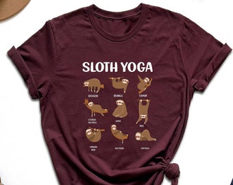 Sloth Yoga Shirt, Yoga Lover Shirt, Woman Pilates Shirt, Animal Lover Shirt, Meditating Sloth Shirt, Lazy Animal Shirt, Gift For Sloth Lover