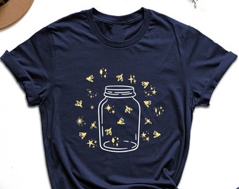 Mason Jar Fireflies Shirt, Summer Nights Shirt, Dark Academia Shirt, Bug Shirt, Fireflies Lover Shirt, Starry Skies Shirt, Nature Lover Gift