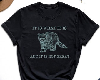 It Is What It Is And It Is Not Great Shirt, Gift For Raccoon Lover, Raccoon Humor Shirt, Trash Panda Shirt, Raccoon Meme Shirt, Opossums Tee