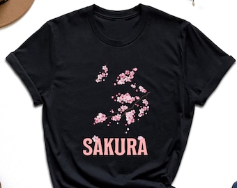 Sakura Shirt, Women Japanese Flower Shirt, Sakura Tree Shirt, Pink Cherry Blossom Tshirt, Japanese Cherry Shirt, Summer Shirt, Floral Tshirt