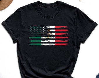 American Flag With Mexican Flag Shirt, 4th Of July Shirt, Mexican Roots Shirt, Proud Mexican American Shirt, Gift For Patriotic Latina, Girl