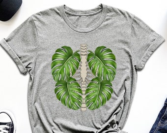 Skeleton Plant Body Shirt, Gift For Plant Lover, Plant Mom Gift, Plant Lady Shirt, Monstera Plant Shirt, Monstera Leaf Shirt, Houseplant Tee