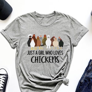 Just A Girl Who Loves Chickens Shirt, Farm Animal Shirt, Gift For Chicken Lover, Chicken Mom Tee, Crazy Chicken Lady Tshirt, Farm Life Shirt