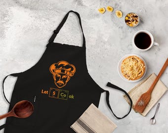 Let's cook apron, chef apron, cooking apron, bakers apron, custom chef apron, funny apron, grilling apron, gift for dad, fathers day gift