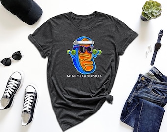 Funny Mitochondria Shirt, Mighty Chondria Shirt, Biology Pun Shirt, Gift For Biolologist, Biology Teacher Tshirt, Science Humor Tshirt, Gift