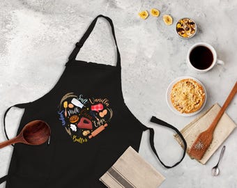 Bake heart apron, chef apron, baker apron, baking apron, cooking apron, funny apron, Mothers Day Baking Gift, gift for mom, mothers day gift
