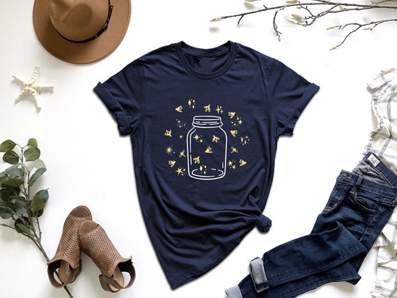 Mason Jar Fireflies Shirt, Summer Nights Shirt, Dark Academia Shirt, Bug Shirt, Fireflies Lover Shirt, Starry Skies Shirt, Nature Lover Gift
