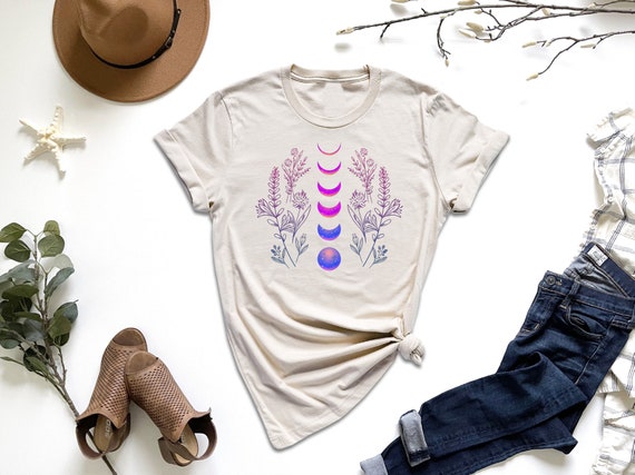 Bisexual Moon Phase Shirt, Bisexual Pride Flag Shirt, Support LGBT Shirt, Lesbian Pride Shirt, Subtle Bisexual Shirt, Transgender Shirt, Mom
