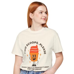 IJs Retro Vintage Food Cartoon Esthetisch T-shirt in comfortabele aangepaste kleuren & Rubberhouse Boho