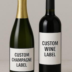 Custom Wine or Champagne Bottle Labels – Personalized Stickers for Weddings, Parties & Gifts