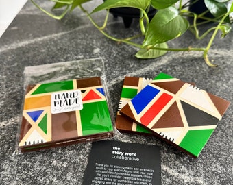 Custom Bohemian/Afrocentric Coasters (Set of 4)